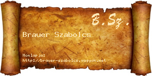 Brauer Szabolcs névjegykártya